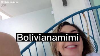 After fucking 4times with my american daddy i was still horny and masturbate me in the balcony of the hotel Watch it on bolivianamimi.tv